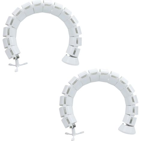 Kit organizador de cables, flexible y ajustable, para escritorio, blanco, 2 piezas (redondas, 76 cm) (1/5)