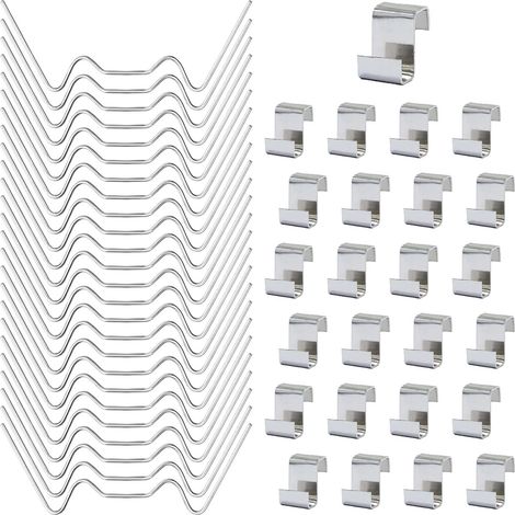 Lot de 50 clips Z et W pour vitres de serre, clips à ressort W pour verre, serre, vitrage de serre, clips de fenêtre pour serre, serre, serre, verre (1/5)