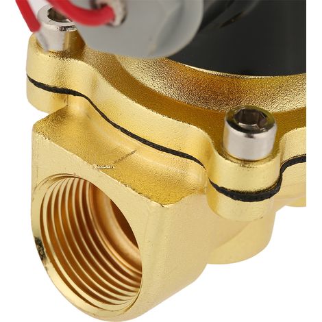 Électrovanne 1 pièce 3/4 PT à 2 voies fermée au repos en alliage d'aluminium pour air eau huile 110V AC (1/5)