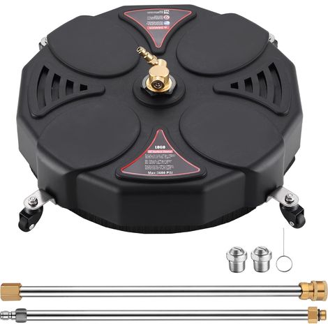 Ej.Life 13 Zoll 2500 PSI Hochdruckreiniger-Oberflächenreiniger Hochdruckreiniger-Aufsatz mit 4 Rädern und 1/4 Zoll Schnellstecker für Beton, Terrasse, Gehweg, Deck und Einfahrten (1/5)