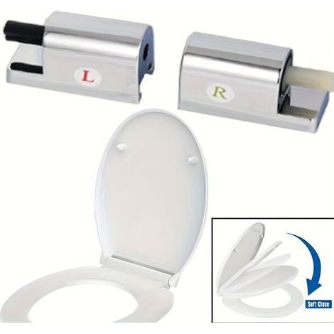 WC-Sitzscharnier – Absenkautomatik – Standardkompatibel – Chrommetall – Komplettes Set für links und rechts (1/5)