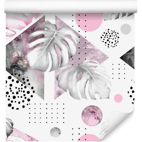 Papel pintado de hojas tropicales para salón y dormitorio, 50x1000 cm. (1/5)