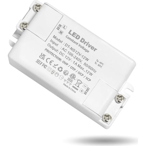 Bardusch-Transformateur LED 220V vers 12V 12W, pilote LED 12V, adapté aux ampoules et bandes LED CCTV 12V MR16 G4 MR11 GU5.3. (1/5)