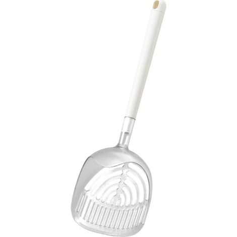 Pelle à litière pour chat, outil de nettoyage pour animaux de compagnie en PP, ergonomique, légère, tamisage rapide, pelle à litière détachable, pelle profonde pour animalerie et maison-White (1/5)