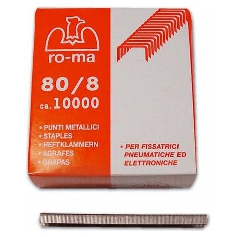 Punti 8 mm per Fissatrice Pneumatica Mk80 Mek80 e Rapid PS12-80 10000 pz (1/2)