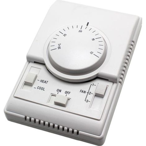 Interrupteur rotatif de contrôle de température, thermostat mécanique, adapté à la régulation de température des ventilo-convecteurs de climatisation (1/4)