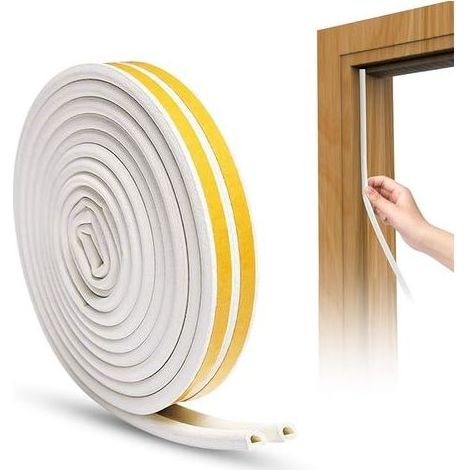 L'isolamento acustico, Porta Guarnizione Porta, Boudin, Striscia di Tenuta, Striscia di Tenuta D-Profilo Auto-adesivo anti-Collisione di tenuta in Gomma Impermeabile per la Finestra (5m) (1/5)