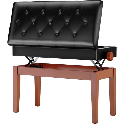 Banc de piano, hauteur réglable, coussin en cuir confortable, Double 73x33cm Rétro (1/2)