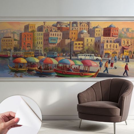 Papier peint adhésif décoratif avec colle pour salon chambre à coucher et bureau Design moderne et facile à poser Côte urbaine 250x104 cm (1/5)