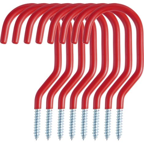 Lot de 8 crochets de vélo, porte-vélo pour usage polyvalent, à visser, pour abri, garage, jardin (1/5)