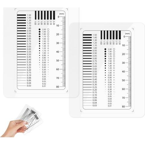 Kit de règles de mesure des fissures professionnelles - Plastique transparent flexible, idéal pour les artisans et les évaluateurs, mesures précises et durabilité, 2 pièces (1/5)