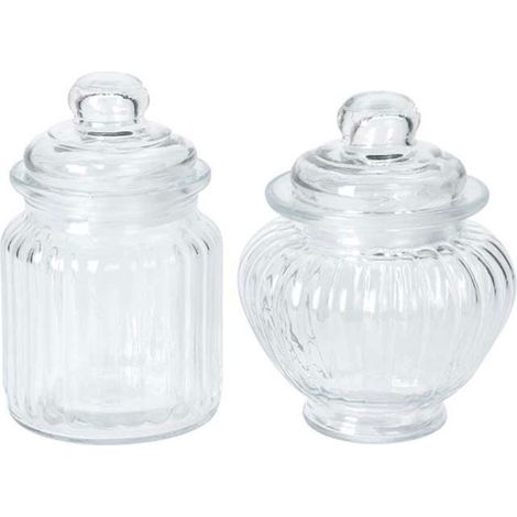 Set de 2 Petites Bonbonnières en Verre Classiques (1/2)
