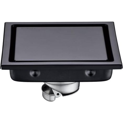 Drain de Plancher Douche Carré Acier Inoxydable Invisible Caniveau de Douche Anti Odeur avec Insertion 11x11cm