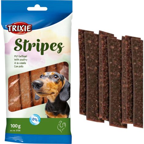 Golosinas para perros Trixie Soft Stripes con sabor a pollo, 100 g / 10 unidades.