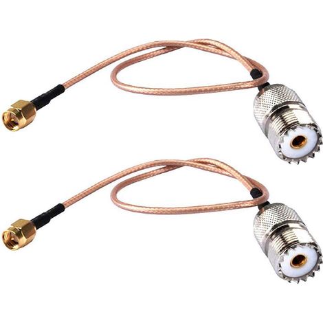 2 câbles d'antenne portable SMA mâle vers UHF SO-239 femelle (1/5)