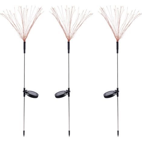 Set mit 3 wasserdichten, farbigen Solarfeuerwerkskörpern für den Außenbereich, geeignet für Camping, Garten und Terrasse. (1/5)