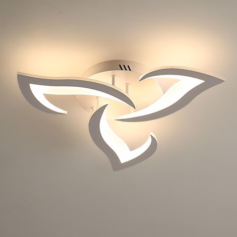 Goeco – Plafonnier LED 36W 3060LM – Acrylique blanc chaud 3000K – Luminaire moderne 3 lumières D58cm pour salon, chambre, cuisine (1/5)
