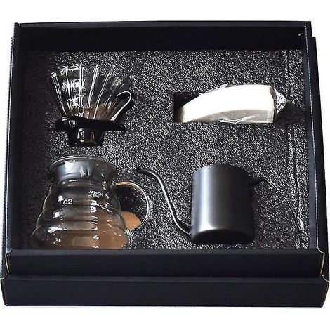 Cafetière à filtre manuelle V60, coffret cadeau, cafetière portable de camping, cafetière à infusion lente, mini-percolat (1/5)