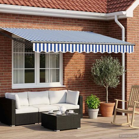 Store rétractable manuel avec LEDs 3,5 x 2 m vidaXL