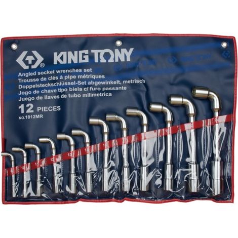 Trousse de 12 clés à pipe 8-10-11-12-13-14-16-17-18-19-22-24mm – 12x6 pans pour applications mécaniques – Outils professionnels – King Tony (1/3)