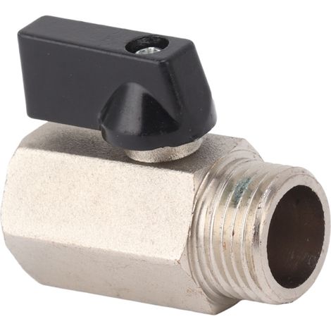 Válvula de bola para gas, rosca macho/hembra, pared gruesa, latón arenado, para agua potable corriente 1/2 (1/5)