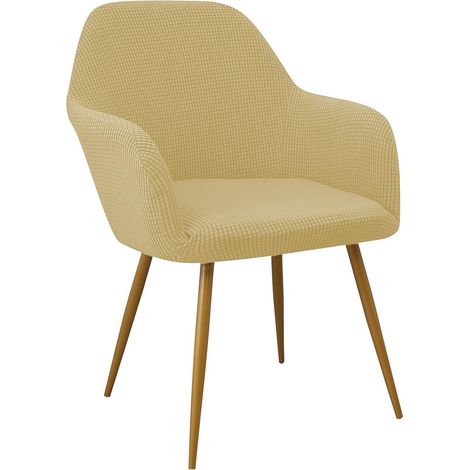 Stuhlbezug Jacquard für Bürostuhl & Computerstuhl, 2 Stück, Gelb (1/5)