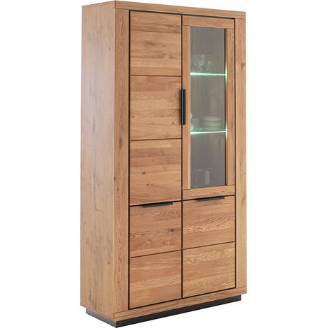 Vitrine mit Beleuchtung in Eiche teilmassiv GIUSTINO-06 (1/5)