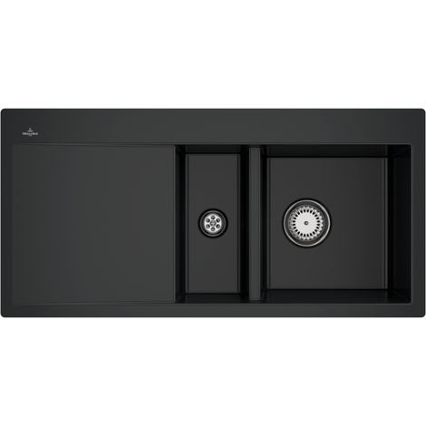 VB flächenbündige Spüle Subway 60 flat 67121F 965x475mm Rechteck Pure Black (1/2)