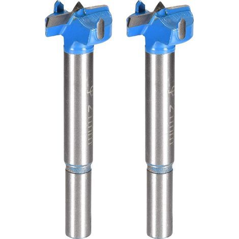 Holz für Oberfräse, Reibahlenbohrer, 21 mm Durchmesser. Rundschaftfräser aus Stahl mit Hartmetalllegierungsspitze für Zimmerei, Blau, 2 Stück (1/5)