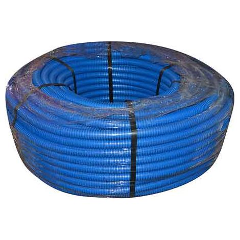 TUBO CORRUGATO CON TIRAFILO BLU Ø 25 mm - rotolo 50 mt