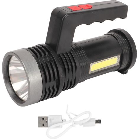 GARRYFIZH Lampe torche LED rechargeable USB, IPX4, aluminium, avec éclairage COB latéral (1/5)