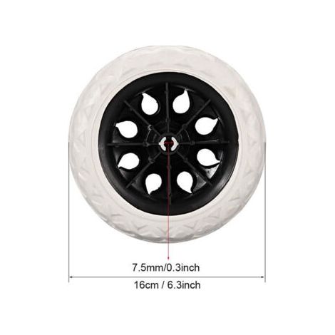 Lot de 2 roulettes de rechange pour chariot de courses en caoutchouc mousse (Noir, Roues chaudes) (1/3)
