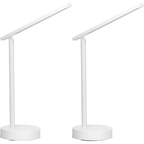 Forlight Archie - Lampe de Bureau LED avec Batterie et réglable. Lampe de Table LED avec Lumière Neutre 4000K. Aluminium Blanc