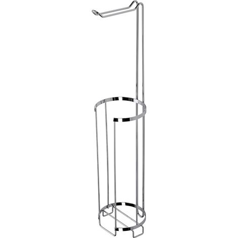 Croydex Toilet Roll Holder in Chrome, Free Standing Bathroom Storage Holder (1/4)