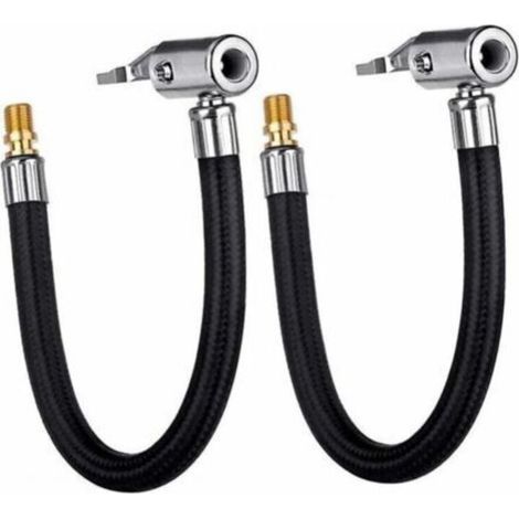 20cm Auto Car Air Tire Chuck Inflator Pump Hose Adapter Valve Hose Tool (2 pcs) (1/5)