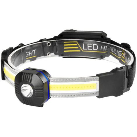 Lampe Frontale Rechargeable USB, Lampes Frontales à LED XPG + COB avec Voyant D'avertissement, Éclairage 210° (1/5)