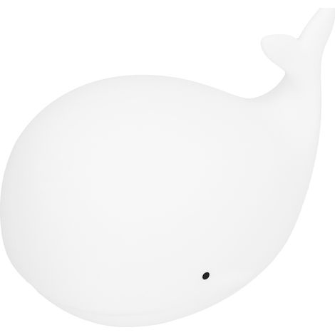 Silikon-Wal-Nachtlicht, weiche Tierlampe für Kinder, USB-aufladbar, berührungsempfindlich, farbwechselnd, Baby-Nachtlicht, mit eingebautem Akku (Modell LJC-151, weißer Wal) (1/5)