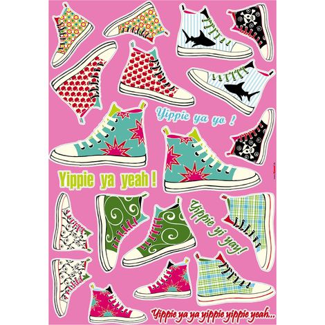 Komar Wandaufkleber - Sneakers - 70 x 50 cm - selbstklebender Wandsticker - für Kinderzimmer (1/2)
