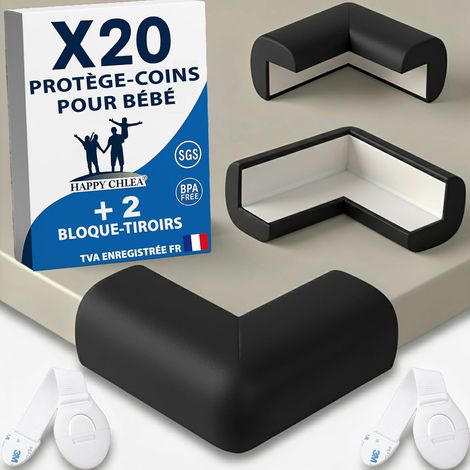 Protège-Angles Bébé - 20 Pièces - Mousse NBR Souple - Protection Anti-Choc Adhésive - Sécurité Maison et Bureau - Transparent et Discret (1/5)
