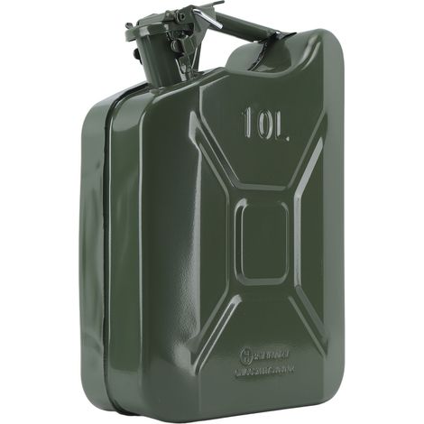 Bidon d'essence de 10 litres (2,6 gallons) en acier inoxydable, à ventilation automatique et avec poignée de transport (1/5)