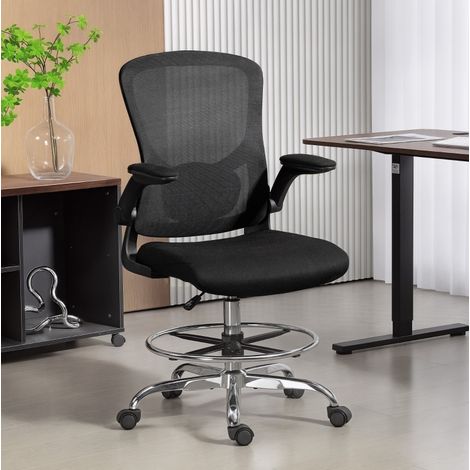 Silla de oficina ergonómica con soporte lumbar 4D, altura regulable, negra HAVRYA (1/4)
