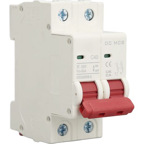 2-poliger Gleichstrom-Leistungsschalter, hochempfindlich, Miniatur-Leistungsschalter für Photovoltaikanlagen, 40 A, 500 V (1/5)