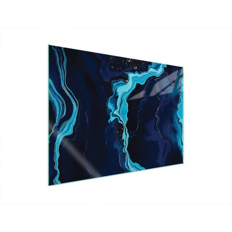 Plaque de protection en verre pour poêle 70x52 marbre (1/5)