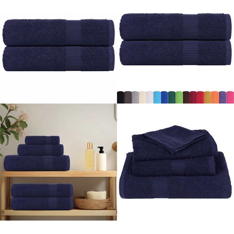 vidaXL Handtücher 2 Stk. Marineblau 50x100 cm 360 g/m² 100% Baumwolle (1/5)
