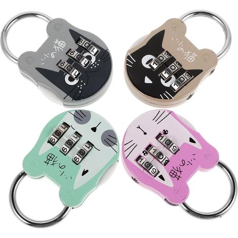 Cadenas à Combinaison 4 Pièces pour Casier Domestique en Acier Inoxydable, Mini Cadenas Numérique Sécurité Renforcée et Résistant à L'usure pour Armoire et Clôture (1/5)