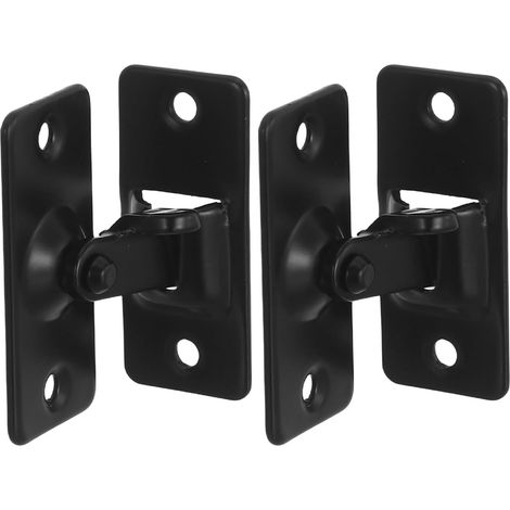 Loquet de Porte à Angle Droit 90 Degrés 2 Pièces en inox Noir (1/5)