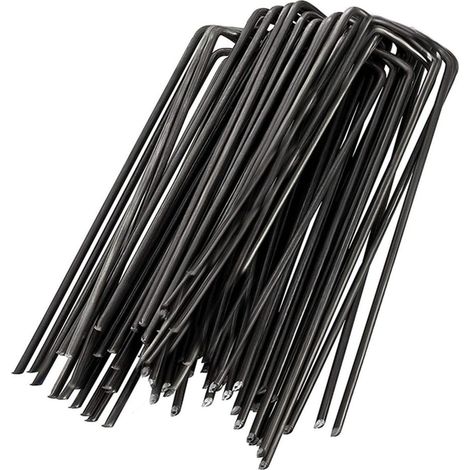 Lot de 15 piquets de jardin robustes antirouille pour lutter contre les mauvaises herbes, tissu anti-mauvaises herbes, toison et clôtures (1/5)