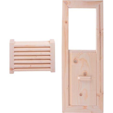 Aérateur de sauna, bois, beige, pour ventilation de salle sauna (1/5)