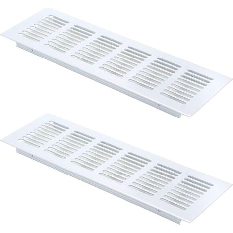 2 piezas de rejilla de ventilación rectangular, rejilla de ventilación de aluminio, rejilla de ventilación exterior 80x250mm (1/5)