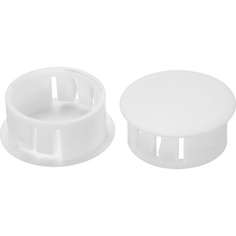 50 Pcs Bouchons de Trou en Plastique 22mm(7/8") Blanc (1/5)